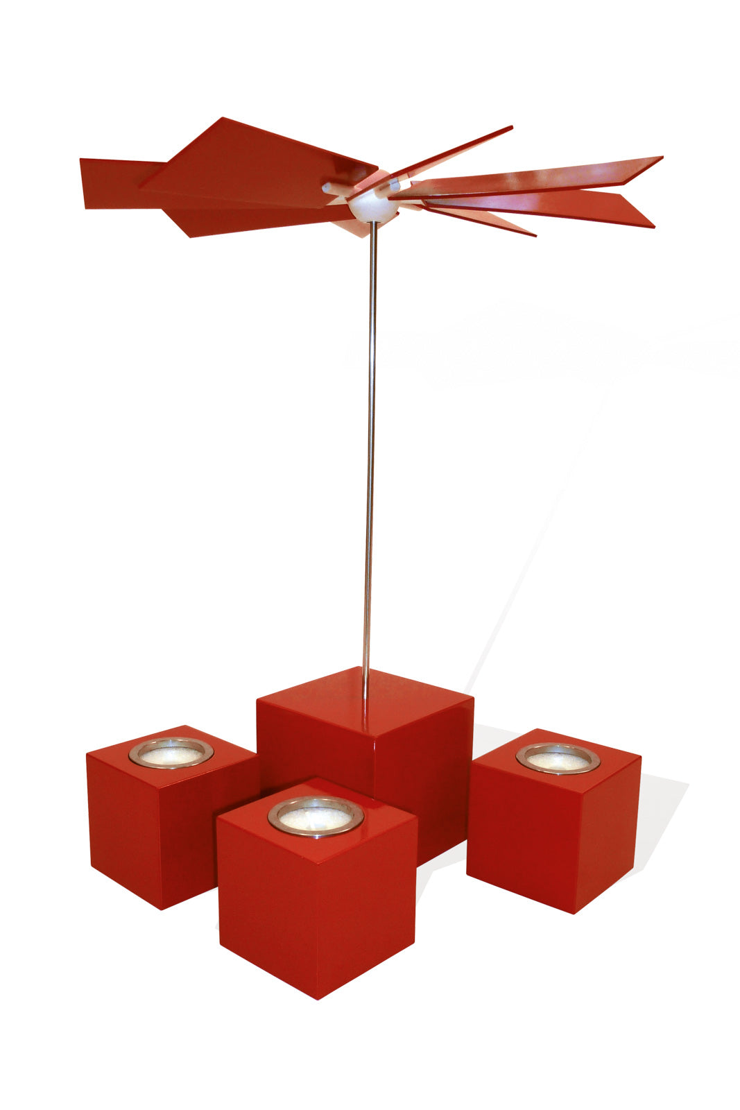 Weihnachtspyramide in Würfelform "Rote Alea"