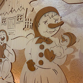 Schwibbogen "Schneemannfamilie" (elektrisch)