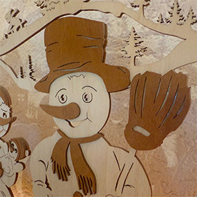 Schwibbogen "Schneemannfamilie" (elektrisch)