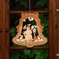 Fensterbild "Glocke mit Schneemann"