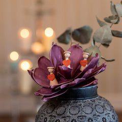 Holzengel mit einem "Danke" Herz im 3er Satz