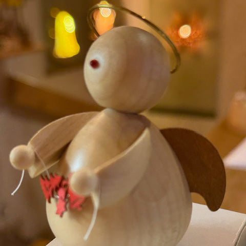 Engel Duo mit Stern und Girlande