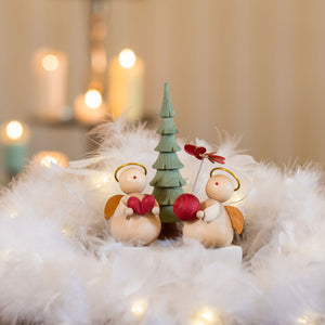 Engel Duo mit Pyramide und Herz