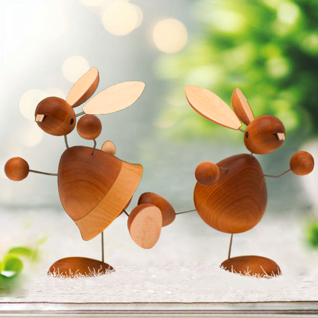 Hasenfrau und Hasenmann beim Ostertanz