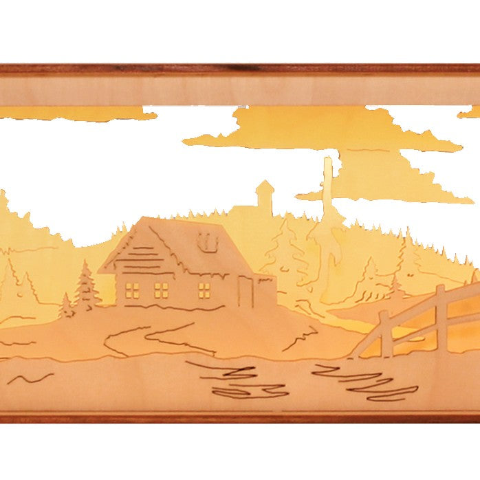 Schwibbogenunterbau "Im Wald" – Detail: Waldhütte
